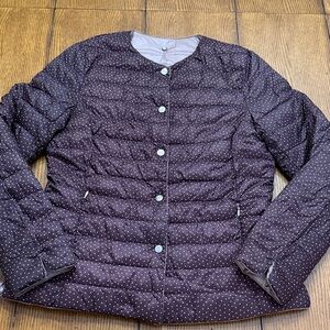 Massimo Dutti Dark Reversible Polka Dot Puffer Jacket